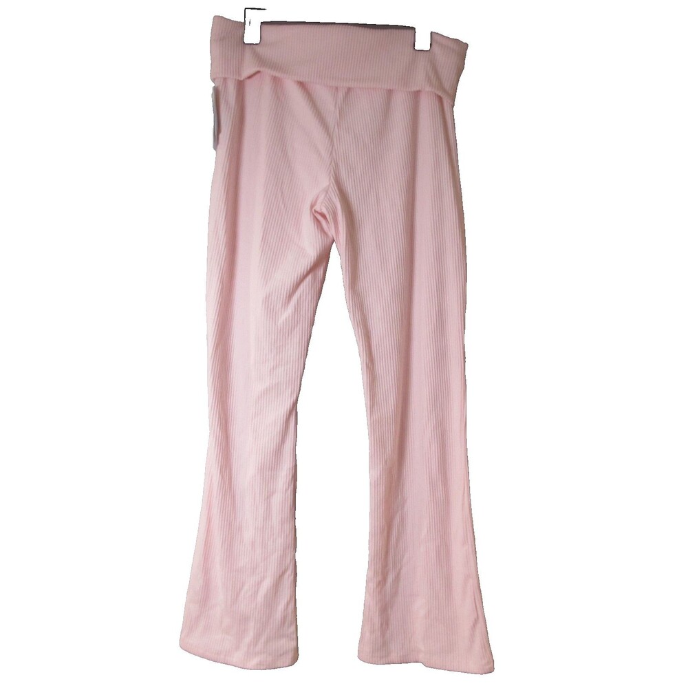 Hippie Rose Juniors XL Foldover Ribbed Lounge Pants Pink Flare NWT - Picture 2 of 11